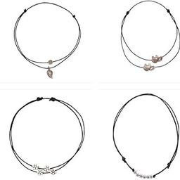Adjustable Black Thread Knot Women’s Anklets with Oxidised Hanging pendants for Women & Girls-image-85
