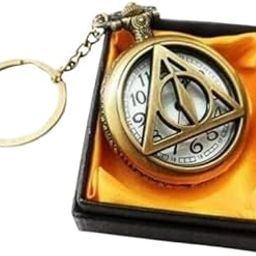Vintage Bronze Pocket-Watch Keychain Antique Style Metallic Car Bike Home KeyChain & Key Rings for Gifting-image-88