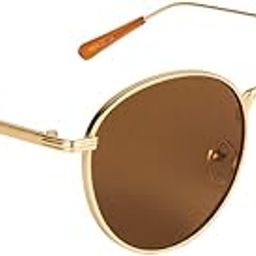 voyage UV Protected Round Men & Women Sunglasses - (2038MG3052 | Brown Lens | Golden Frame)-picture-4