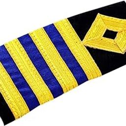 Ocean Kart Chief Engineer Shoulder Badge Epaulettes for Merchant Navy Officer (Black and Golden)-picture-21