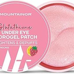 MOUNTAINOR Glutathione Under Eye Hydrogel Patches | for Dark Circles & Brightnes Fine Lines & Wrinkles Reduction | Cooling Under Eye Patch Mask 60 Patches-12