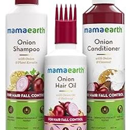 Mamaearth Anti Hair Fall Spa Range Hair Care Set: Onion Shampoo 250 ml + Onion Conditioner 250 ml + Onion Hair Oil 150 ml-8