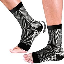 Black, Open Toe, Nano Copper, Ecosync Bamboo Cotton Compression Socks for Neuropathy & Pain Relief for Men & Women - Plantar Fasciitis, Achilles, Varicose Veins, Swelling & Injury Recovery.-image-63