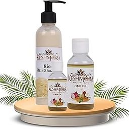 Keshmora Hair Care Set – 200ml Rice Hair Shampoo 100ml Hair Oil And 50ml Free Keshmora Hair Oil Natural Ingredients For Nourished Healthy Shiny Hair 3-Piece Set for Ultimate Hair Care-image-68