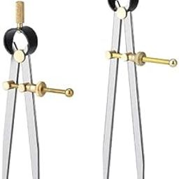 2 PCS Adjustable Lockable Spring Wing Divider Calipers, 6 Inch and 8 Inch Steel Leather Compass Creaser, Drafting Compass Tool for Woodworking, Metalworking, Geometry Drawing-11