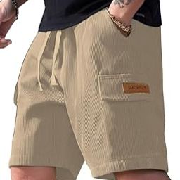 Authentics Classic Men's Ribbed Polycotton Relaxed Fit Cargo Stretch Shorts || Half Pant with Drawstring & 4 Pockets || Lightweight & Quick Dry-image-69
