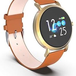 RSB-091 Leather Bluetooth Fitness Band Smart Watch for AndroidiOS Devices, Medium (Brown)-picture-22