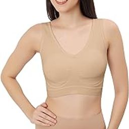 Women's Ultimate Comfort Seamless Bra | Sports & Yoga Breathable Bra | Everyday Comfort | Removable Pads | Sizes S-XL | Variety of Colors-picture-46