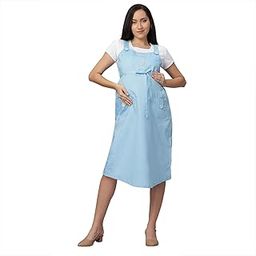 Women's Cotton Maternity/Pregnancy/Easy Breastfeeding/Feeding/Western Dress with Zippers for Nursing Pre and Post Pregnancy-image-13