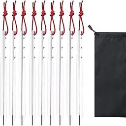 LOOM TREE® Camping Tent Nail Anchors Metal Stakes for Ground for Outdoor Hiking Dessert Silver 10Pcs | Outdoor Sports | Camping & Hiking | Tents & Canopies | Tent & Canopy Accessories-image-11