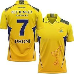 Sports Cricket Team Official Dhoni 7 CSK Jersey 2024/25 (Kid's, Boy's & Men's)-25