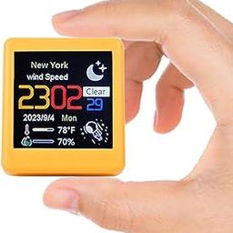 HEAVENGLOW Real Time Table Clock for Home Cafes Living Room Yellow-16