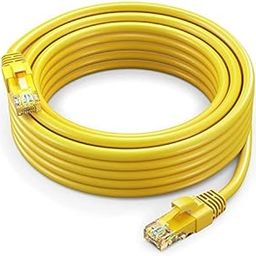 FEDUS 50 Meter Cat6A Shielded Foiled Twisted 4 Pair Sftp Sstp High Speed Gigabit Computer Network Internet Rj45 Lan Wire Patch Ethernet Cable For Printer, Personal Computer YELLOW-image-74