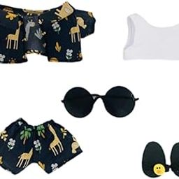 CALANDIS™ 5x 15cm Doll Clothes Vest Shoes Glasses Doll Pants Outifits for Pendant Doll Navy blue-image-74