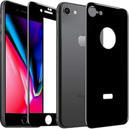 iPhone 8 /7 Front and Back Screen Protector 3D Full Coverage Tempered Glass + 5D Back Glass - Black [10H Hardness][Anti-Scratch][Case Friendly]-14