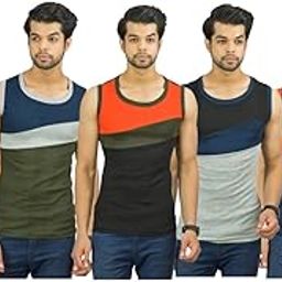 Multicolour Colour Vest/Gym Vest/Tank TOP for Mens and Boys (Pack of 5) colour may vary-image-87