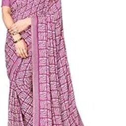 Women's Printed Georgette (Ranial) Saree With Unstitched Blouse-picture-30