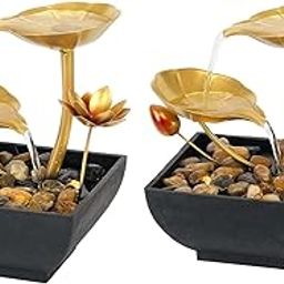 CALANDIS™ 2pcs 2 Tiers Tabletop Fountain Tabletop Waterfall Home Decor Ornaments | Indoor Fountains | Home Dacor-image-30