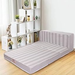 Springtek Tri-Fold Soft Foam Mattress | PU Foam 3 Folding | Medium Firm Mattress for Travelling (Single Size, 4" inch) (72x36x4)-21