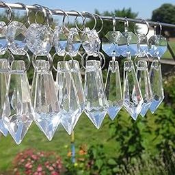 Glass Chandelier Crystals, 37mm Torpedo Droplets, Vintage Decorative Beads for Light Crafts, Wedding Decoration (100)-image-62
