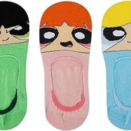 Powerpuff Girls Loafer/Invisible Socks For Women (Free size)(Pack Of 3) Made with 100% Combed Cotton & Spandex-image-51