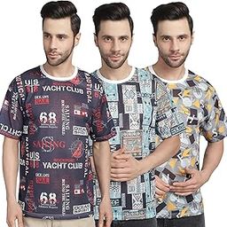 mack jonney Solid Oversized Fit Round Neck Cotton Half Sleeves Tshirt for Men(Pack of 3)-MACK634991-picture-36
