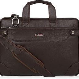 Zipline Office Faux Leather laptop bag for Men - Fits 14/15.6/16 inch Laptop Messenger Bags For Mens (1-Brown Bag)-image-38