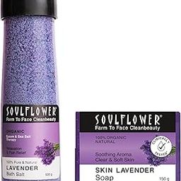 Soulflower Lavender Bath Salt for Body & Foot Spa Lavender Handmade Soap with real Lavender, 150g Pure Natural & Coldprocess for Calming and Relaxing-image-78