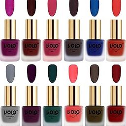 Volo Velvet Dull Matte Bold Colors Nail Polish Combo in Wholesale Rate(Magenta, Maroon, Passion Pink, Dark Coffee, Blue, Coral, Grey, Light Wine, Dark Green 96 ml) Pack of 12-image-96