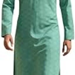 Sea Green Self Patterned Soft Cotton Weaving Kurta Pyjama Set-image-83