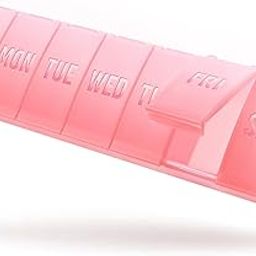 Barhon Large Weekly Pill Organizer, Big Vitamin Organizer Case for 7 Day, Travel Medicine Pill Box to Hold Various Supplements and Fish Oil, Sakura Pink-image-13