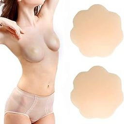 Reusable Invisible Silicone Nipple Covers 2 Pack Breast Pasties No Bra Nipple Pasties Sticky Bra Petals for Modest Coverage Under Clothing(2 Pack) Multicolour-18