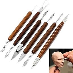 VINTAGER Pottery and Clay Sculpting Tools Kit with Dual-Sided Smooth Wooden Handles - Essential Art Supplies for Crafting, Molding and Sculpting (Pack of 6)-22