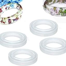 Pack of 4 Silicone Bangle Moulds for Resin Art & Craft | Reusable Round Moulds for Bracelet Making | Epoxy Resin Casting DIY Jewelry Tool | Transparent Silicone Material-12