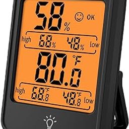 UJEAVETTE Digital Hygrometer Easy to Read Portable Multipurpose Thermometer Hygrometer MC41 Black-picture-13