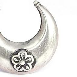 92.5 Sterling Silver Ring, Anvaya Crescent Moon Flower Motif Matte Ring, Statement Adjustable Ring, Handmade Oxidized Silver Ring, Well Stamped with 92.5, Gift For Her-image-45