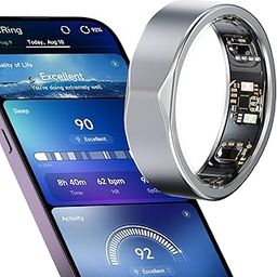 DIIKEN JCRing Smart Ring Fitness Tracker, Sleep Tracking Wearable, Accurate Monitoring of Pedometer, Heart, Temperature, Titanium Ring with Charging Case, APP for iOS & Android(Size10)-picture-11