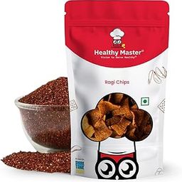 HEALTHY MASTER Light & Crispy Ragi Chips – High Fibre,Healthy Chips – Low Sodium, Light & Crispy Snacks – No Maida, No Preservatives – Best Ragi Chips for Kids (200g)-image-1