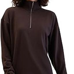 Dark Brown High-Neck Sweatshirt-image-1