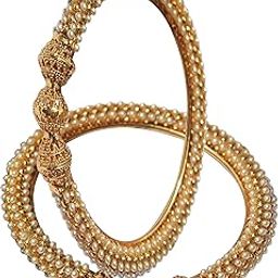 Gold Plated Polki Bangle Bracelet set Ethnic Traditional Bollywood Fashion Jewellery-16