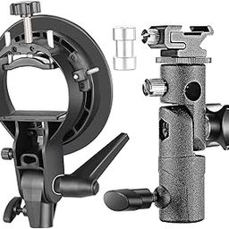 SHOPEE Branded Universal E-Type and S-Type Bracket Holder with Elinchrome Mount for Speedlite Flash Snoot Softbox Beauty Dish Reflector Umbrella Photo Studio-32