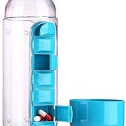 TOPHAVEN Plastic Pill & Vitamin Organizer Water Bottle, 750ml, Set of 1-23