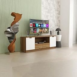 TRISULM TV Unit | Stella Multipurpose TV Unit fits Upto 43 inch with Storage Engineered Wood TV Entertainment Unit | Finish Color - Lyon Teak | White | Knock Down-picture-16