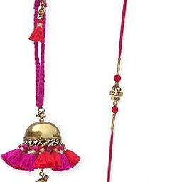 Haveli Jhumki Lumba & Rakhi Set (Multi-colour) for Women & Men-image-2