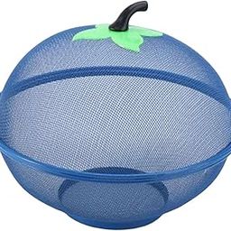 Metal Wire Fruit Basket Snack Bread Bowl Dessert Rack for Banana Vegetables Blue-picture-32