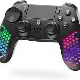 NiTHO HEXAGON Wireless RGB Controller for PS4, PS5 (with PS4 Games Only), PC, Android & iOS, Gamepad Joystick with RGB LED Lights | Vibration | 6-Axis Motion Sensor | Touchpad | Trigger Sets | Speaker-95