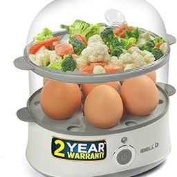 IBELL EG 014Y Multicooker Egg Boiler with 14 Eggs Capacity, 210 Watt, 2 Trays for Boiling/Steaming Egg, Rice & Vegetables, 3 Boiling Modes, Auto Off Feature (White)-18