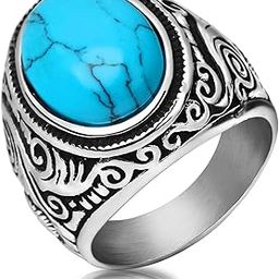peora Silver Plated Sky Blue Stone Studded Finger Ring Fashion Jewellery Gift for Men & Boys (US-9)-picture-41