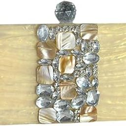 Luxury Golden Sheen Resin Clutch Bag with Handcrafted Stone Embellishments & diamond knob Party wedding nikah gift Minaudière for Women-image-59