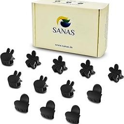 Sanas Hair Clips For Woman (12Pcs) Flower Claw Clips For Women Aesthetic Stuff Hair Clutcher For Women Stylish Accessories For Girls Mini Claw Clip Set (12Pcs) (Trendy Black- Matte Finish Hair Clips)-image-79